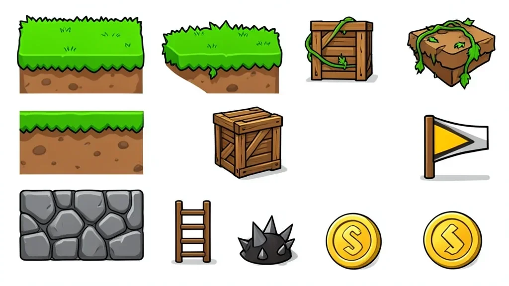 2D Platformer Level Tileset — image prompt preview