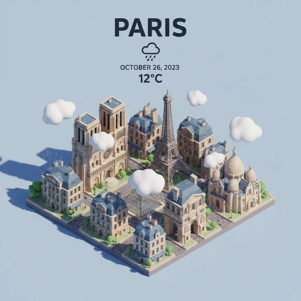 3D City Weather — image prompt preview