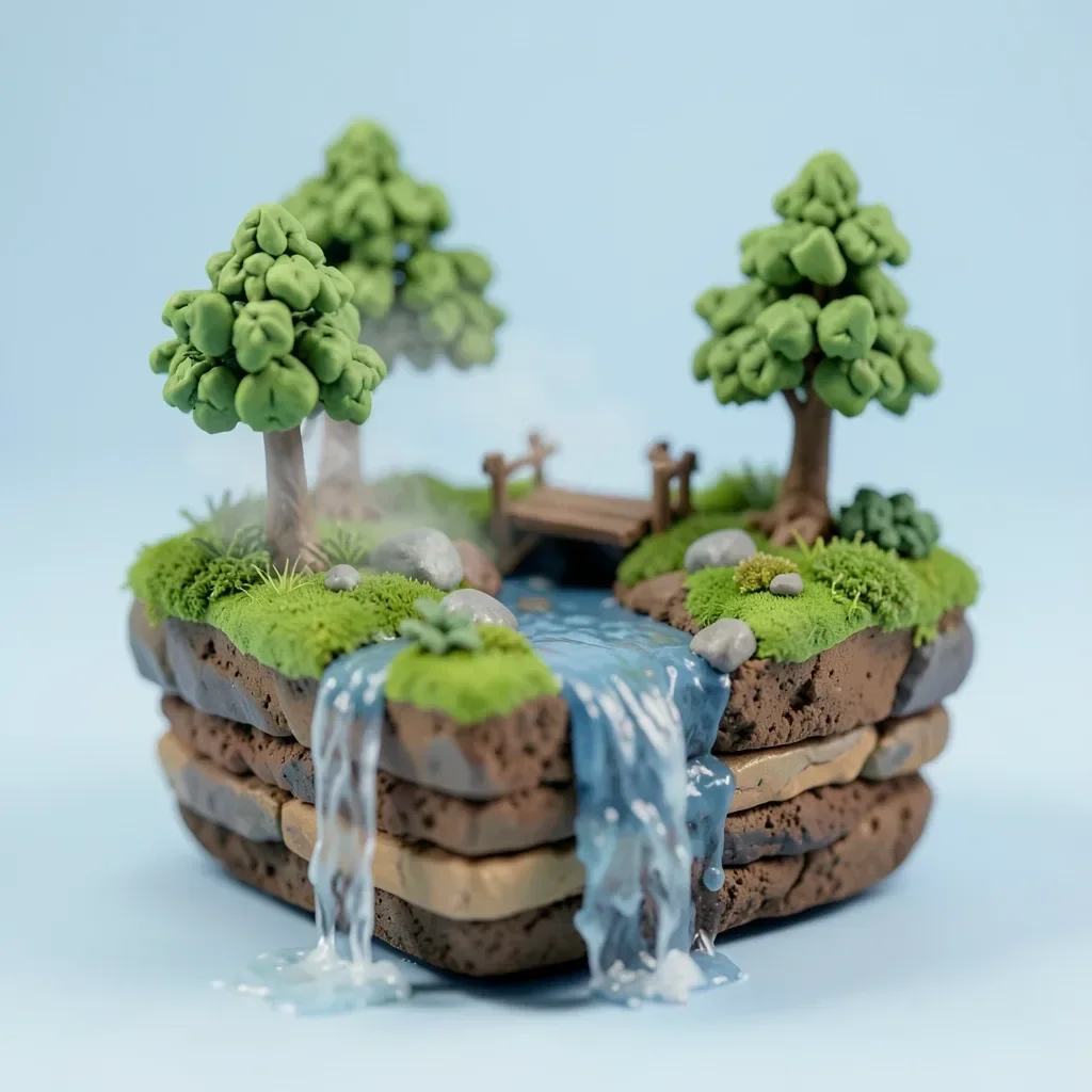 3D Render Micro Landscape Diorama — image prompt preview