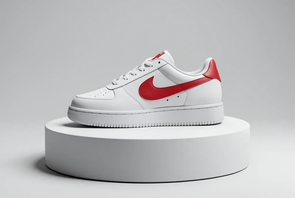 3D Render Sneaker on Studio Pedestal — image prompt preview