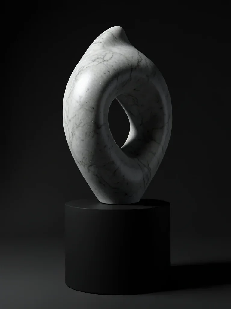 3D Render Stone Sculpture on Pedestal — image prompt preview