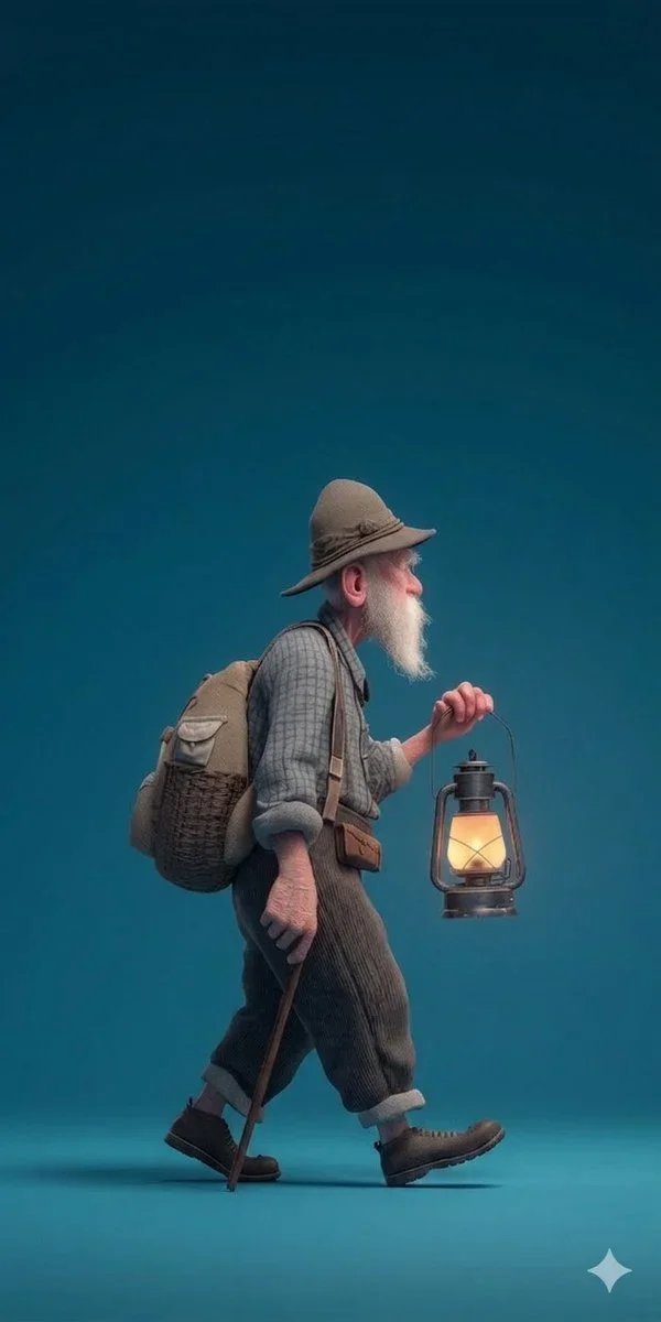 ​A Stylized 3D Rendered Full-Body Profile Portrait — image prompt preview