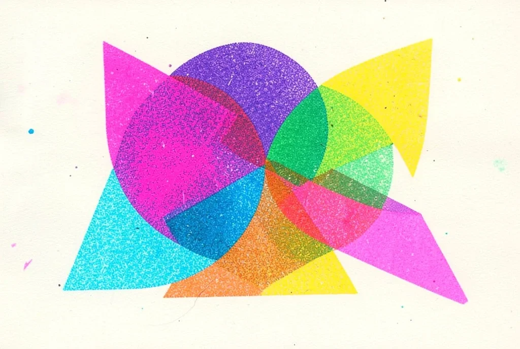 Abstract Risograph Overlapping Halftone — image prompt preview