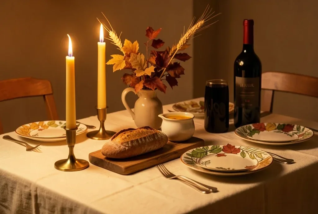 Autumn Dining Table with Candlelit Supper — image prompt preview