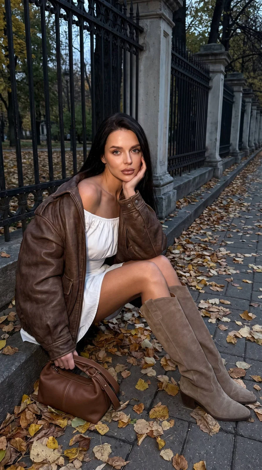 Autumn Sidewalk Lifestyle Portrait — image prompt preview