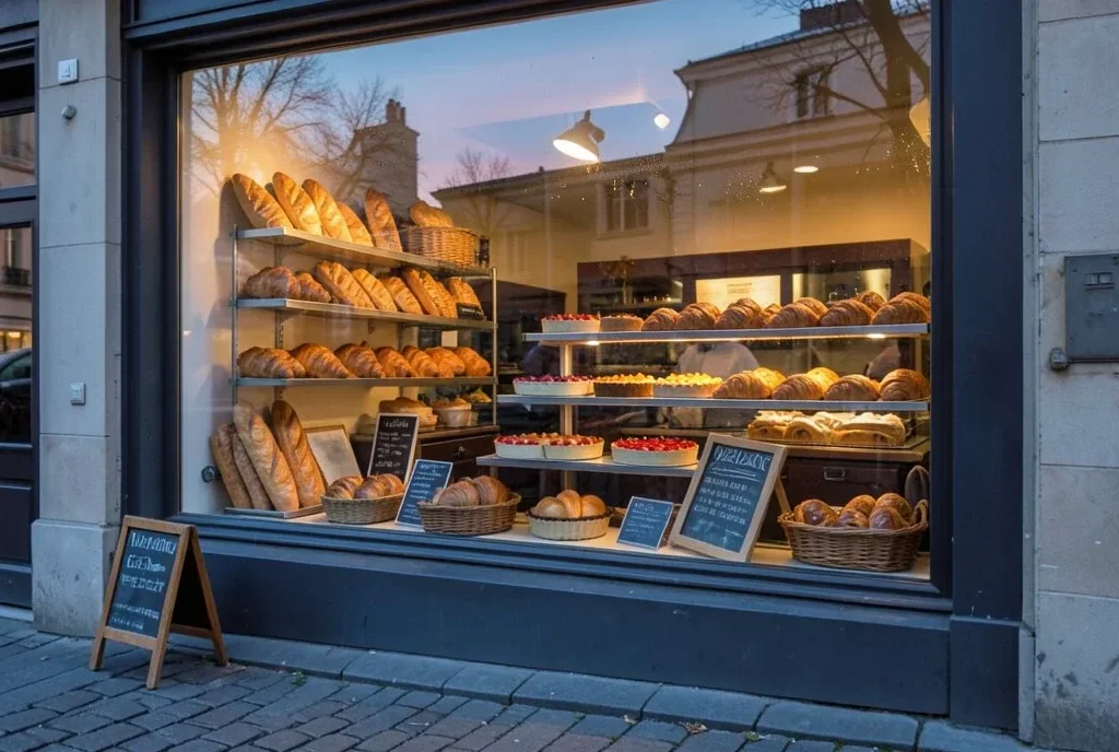 Bakery Window Display at Dawn — image prompt preview