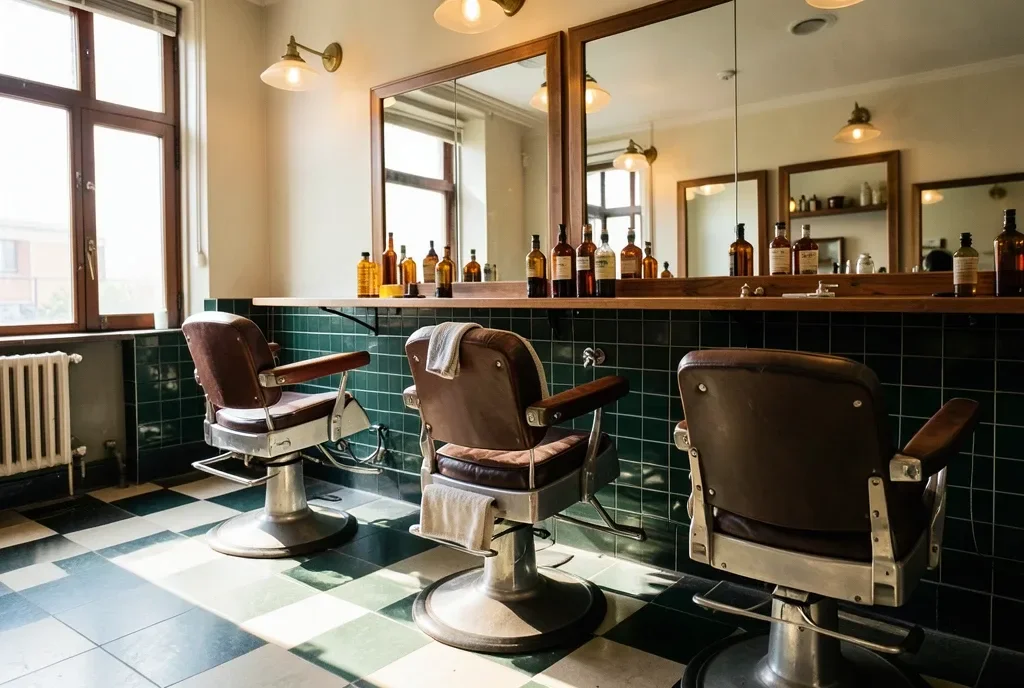 Barbershop Interior with Leather Chairs — image prompt preview