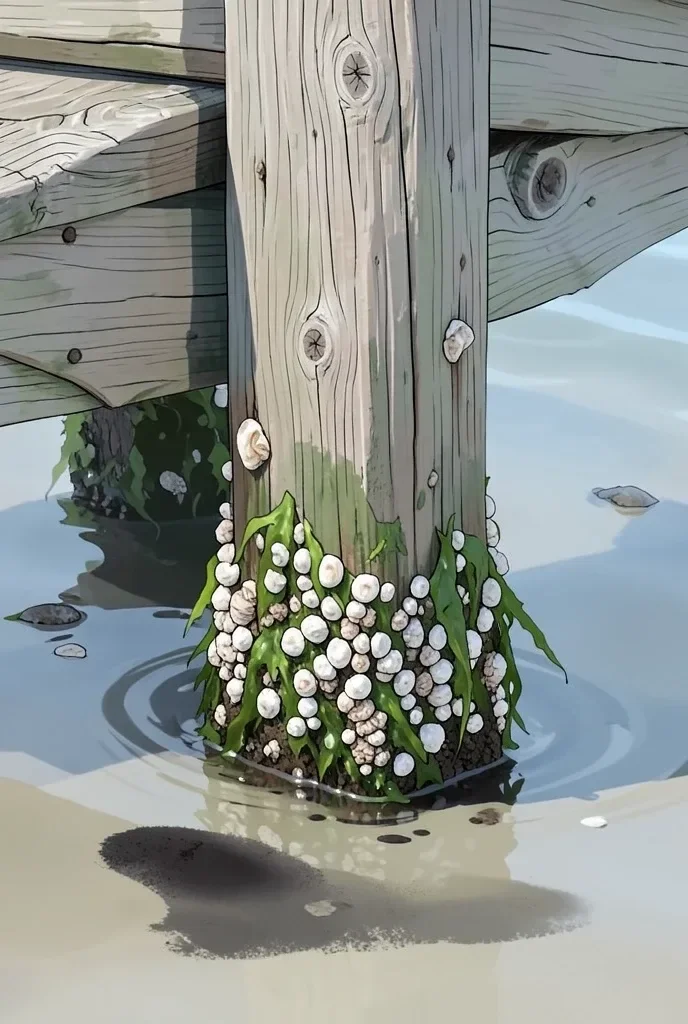 Barnacled Pier Piling — image prompt preview