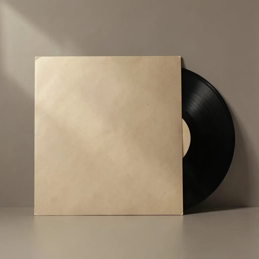 Blank Vinyl Record Sleeve Mockup — image prompt preview