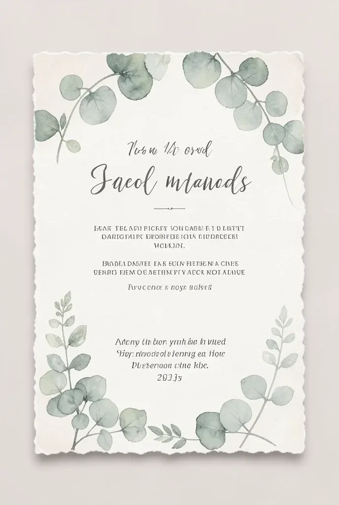 Botanical Eucalyptus Wedding Invitation — image prompt preview