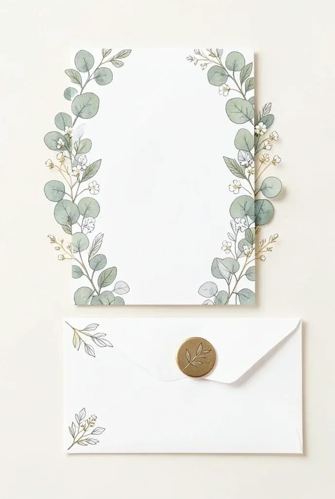 Botanical Wedding Invitation Suite with Floral Border — image prompt preview