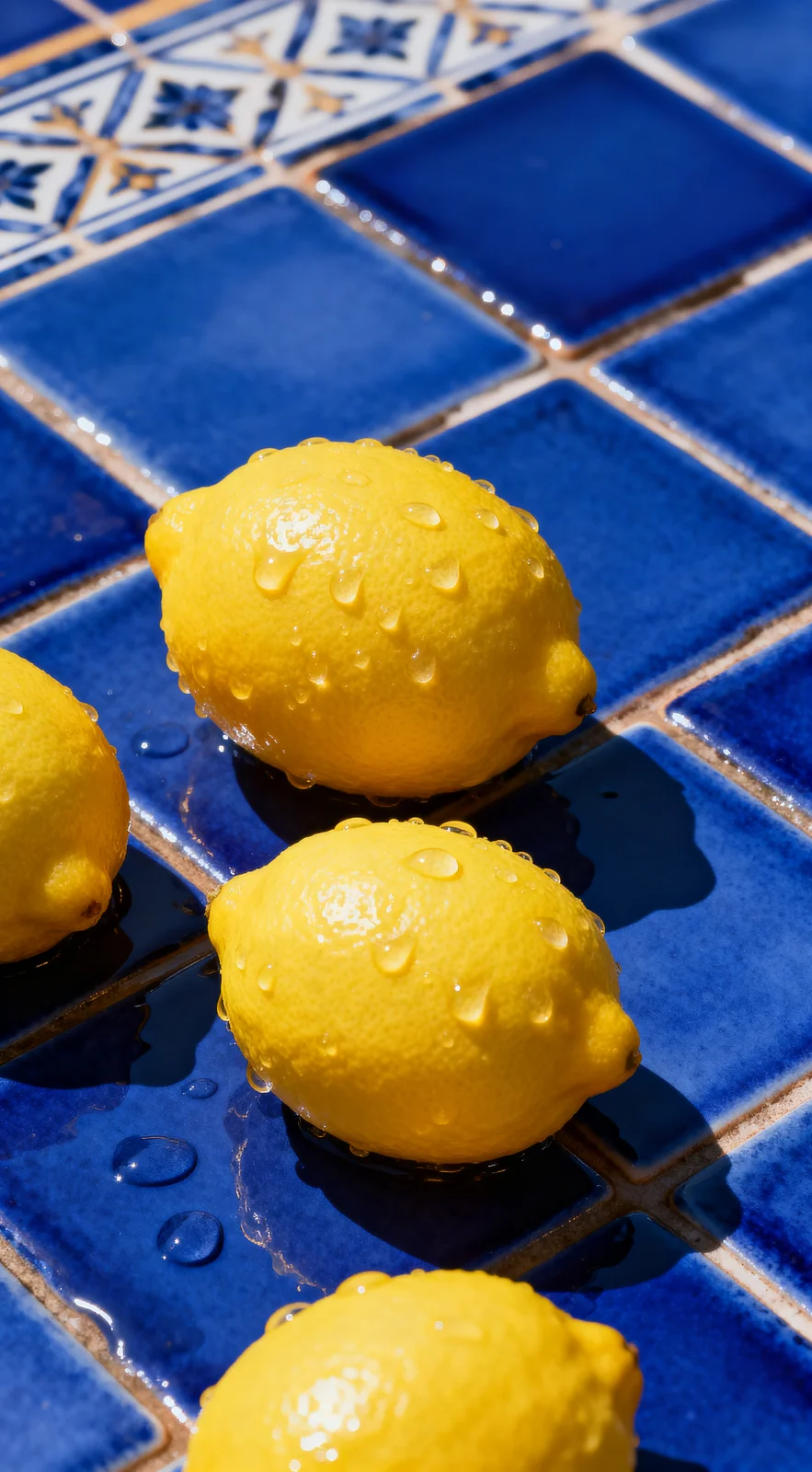 Bright Yellow Lemons With Water Droplets Placed — image prompt preview