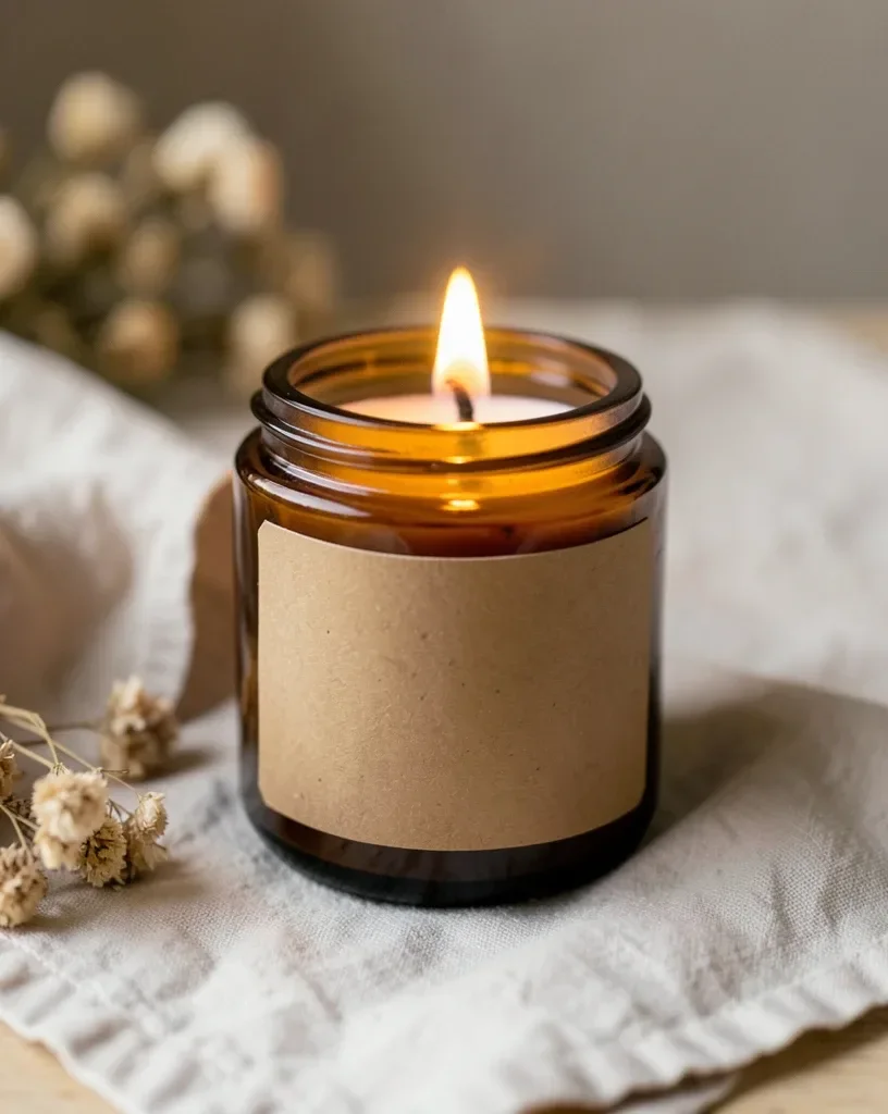 Candle Jar with Blank Label — image prompt preview
