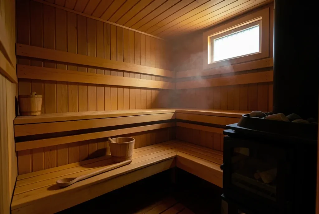 Cedar Sauna Interior with Benches — image prompt preview