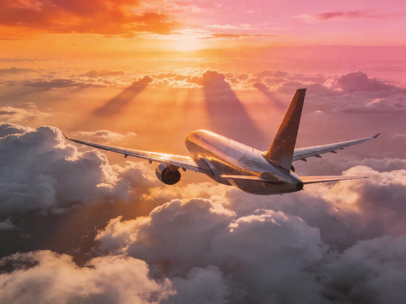 Cinematic Aerial View Of Airplane Flying Over — image prompt preview