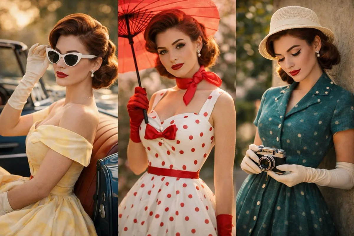 Cinematic Vintage Fashion Portrait Of A Graceful — image prompt preview