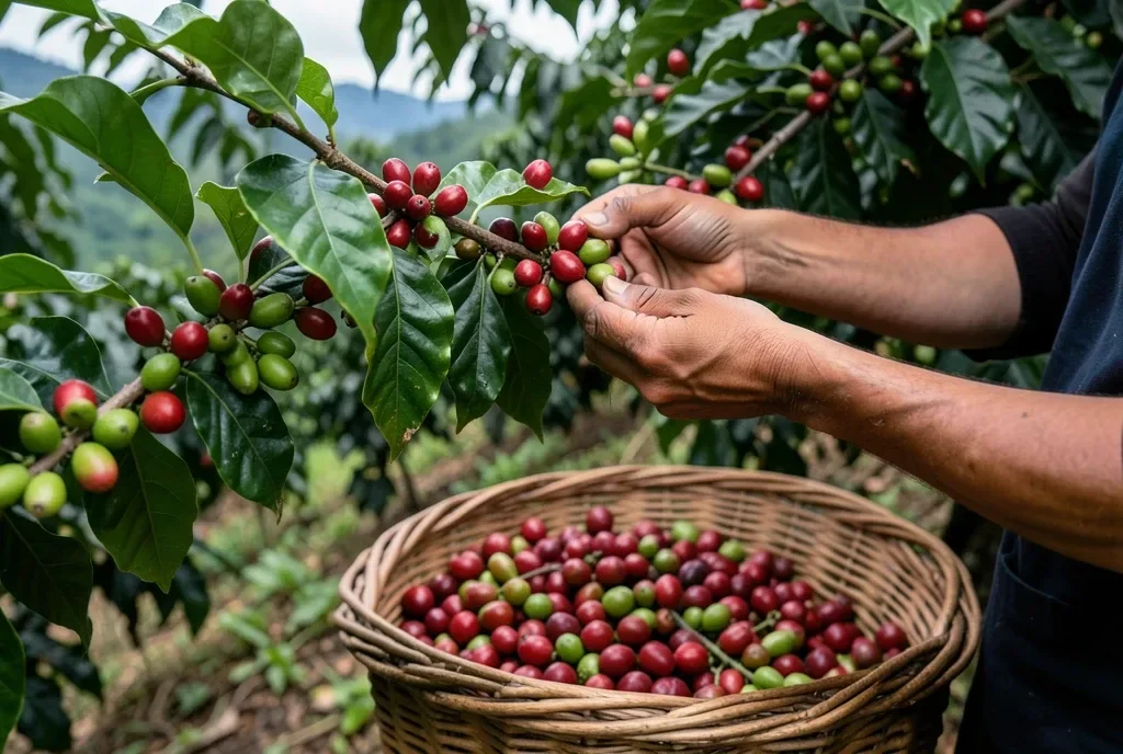 Coffee Cherry Picking — image prompt preview