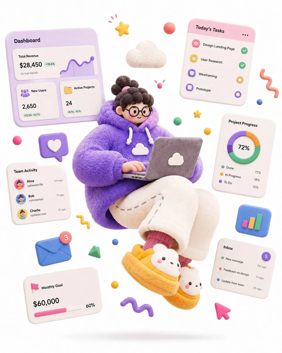 Complete Single 3D Illustration — image prompt preview