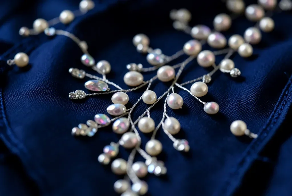 Couture Fabric Beadwork Closeup — image prompt preview