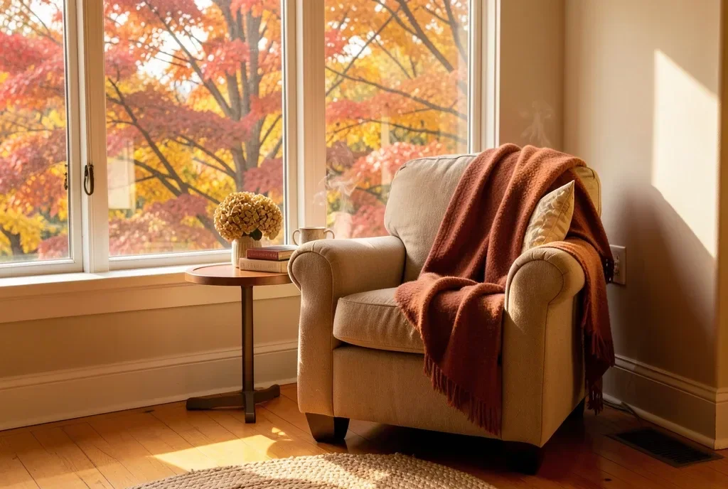 Cozy Autumn Reading Nook by Window — image prompt preview