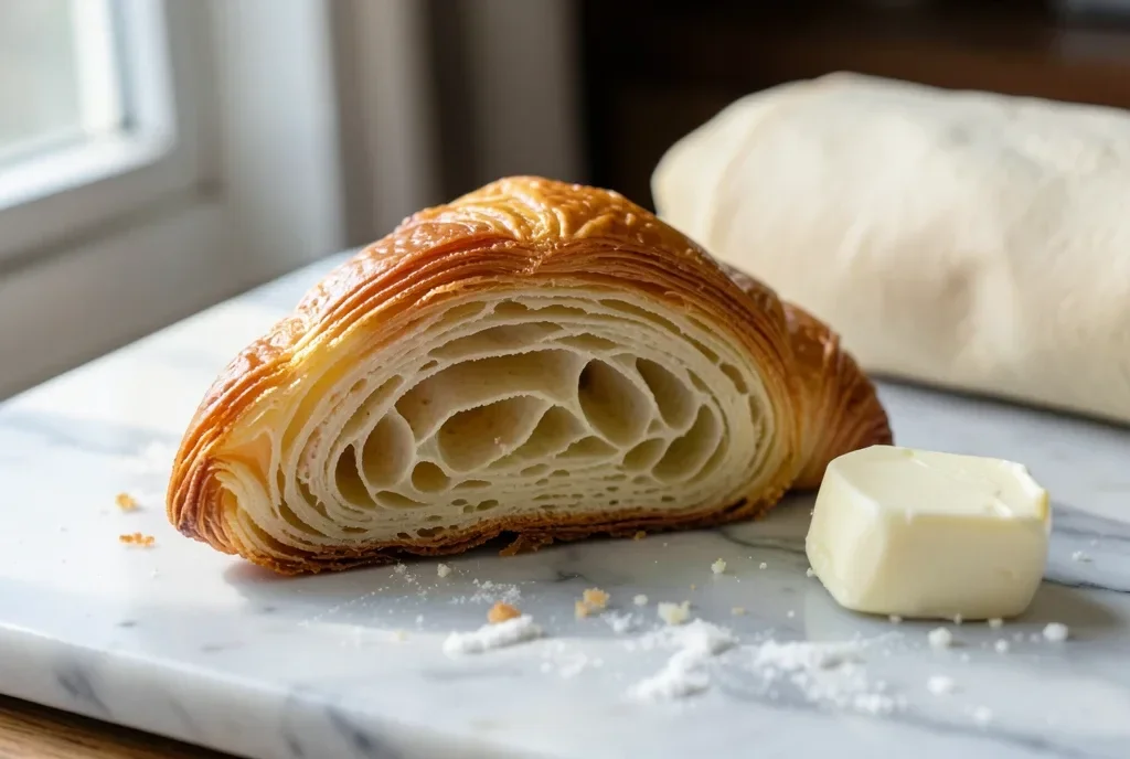 Croissant Lamination Cross-Section — image prompt preview