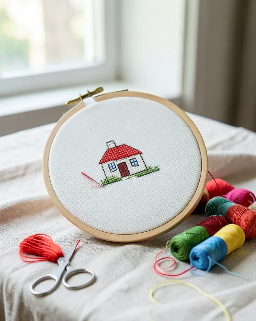 Cross Stitch Hoop — image prompt preview