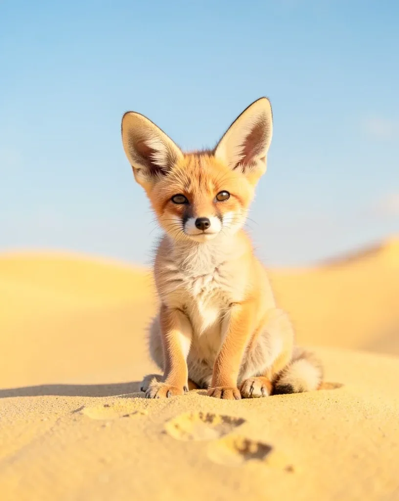 Cute Fennec Fox in Desert — image prompt preview