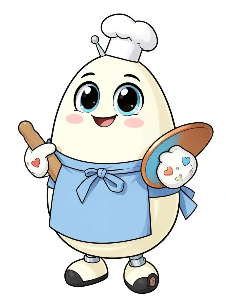 Cute Robot Baker Character — image prompt preview