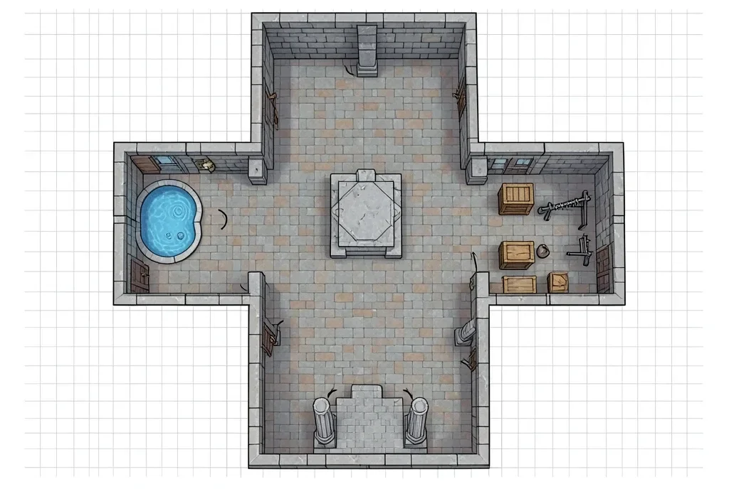 D&D Battle Map — Top-Down Dungeon — image prompt preview
