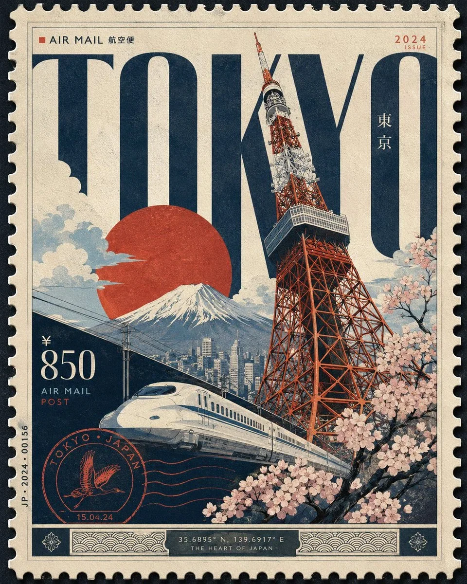 Design A Premium 4:5 Collectible Postal-Stamp Poster — image prompt preview