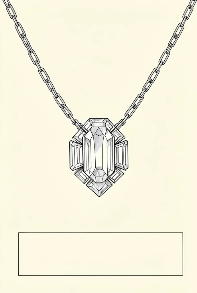 Diamond Necklace with Deco Geometric Design — image prompt preview