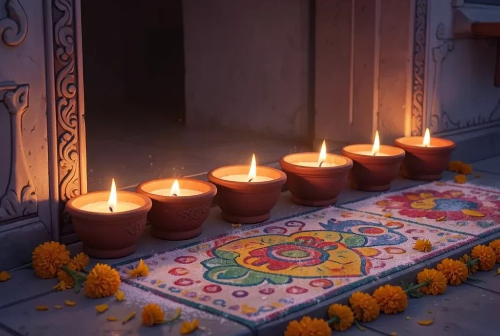 Diwali Diya Row — image prompt preview