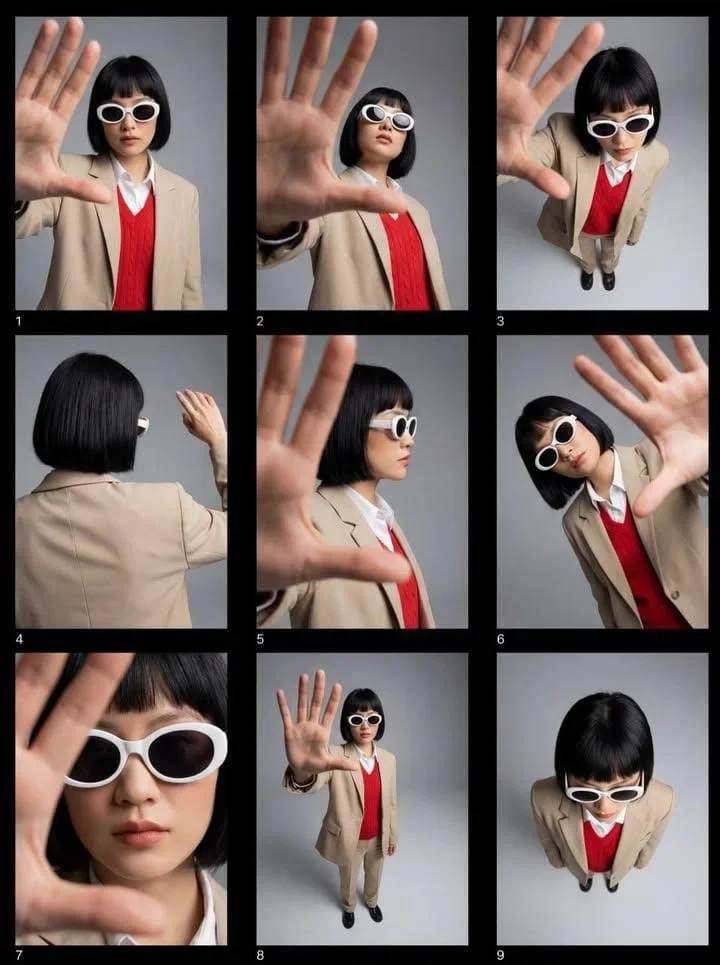 Editorial Fashion Contact Sheet Of A Modern — image prompt preview