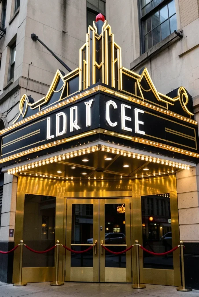 Elegant Art Deco Theater Marquee — image prompt preview