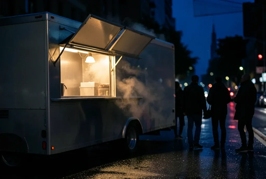 Food Truck Serving Window at Night — image prompt preview