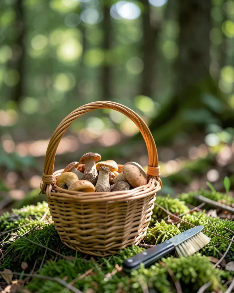 Forager's Basket of Wild Mushrooms — image prompt preview