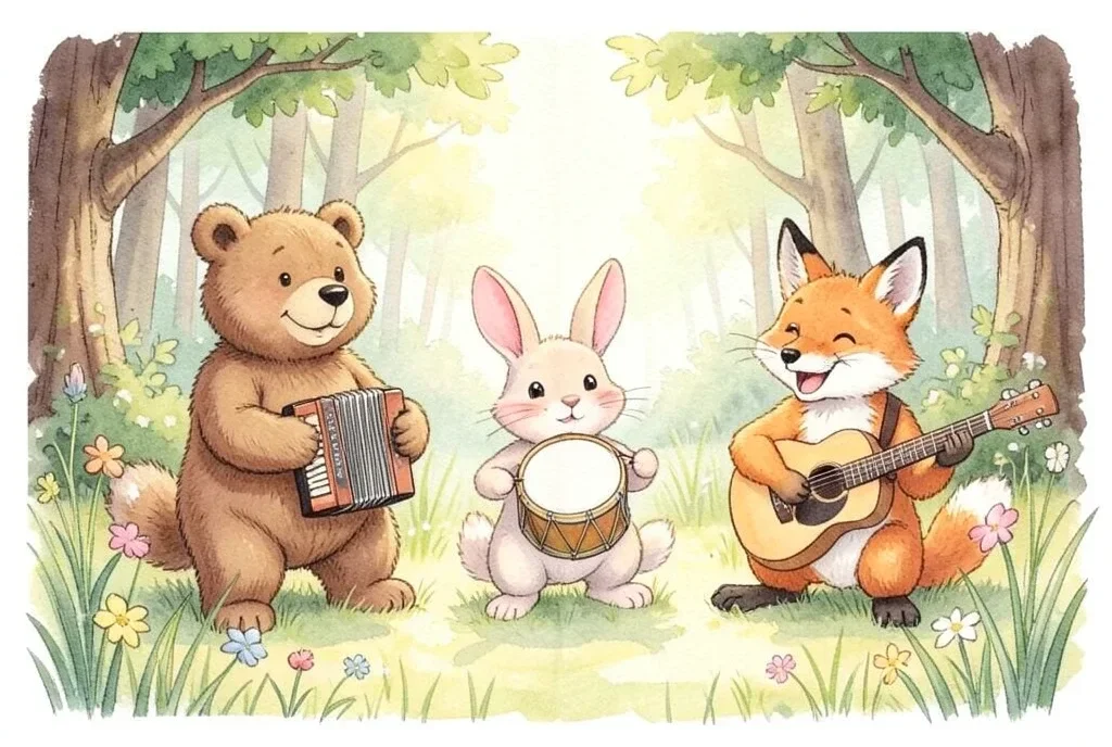 Forest Animal Music Band — image prompt preview