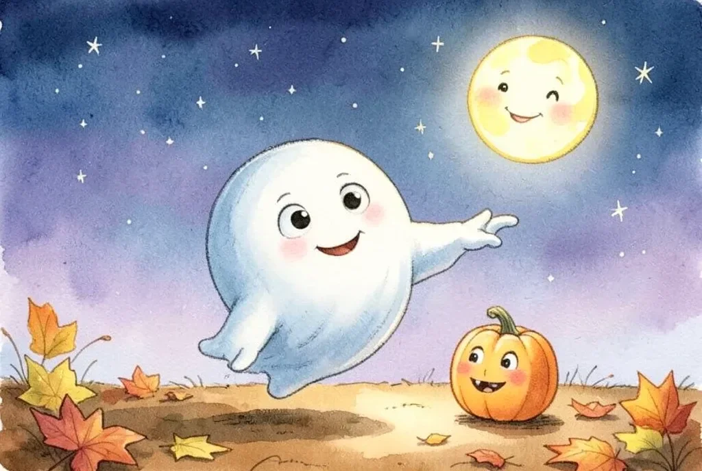 Friendly Ghost Learning to Fly — image prompt preview