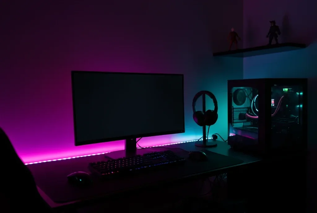 Gaming Setup with RGB Desk — image prompt preview