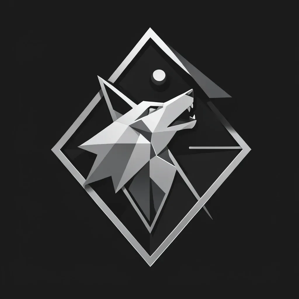 Geometric Howling Wolf Badge — image prompt preview