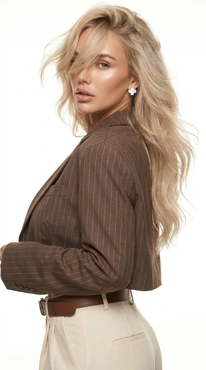 Glamour Pinstripe Editorial — image prompt preview