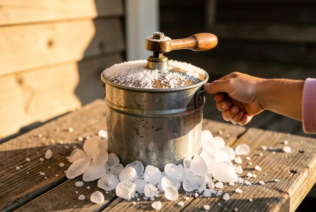Hand-Crank Ice Cream Churn — image prompt preview