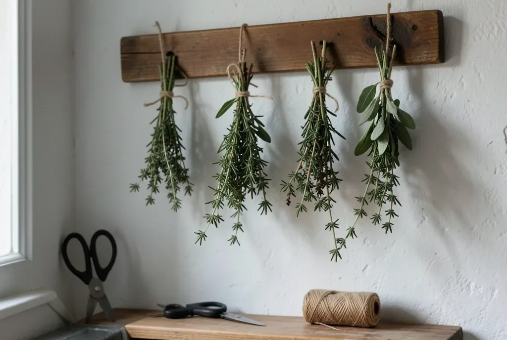 Herb Bundles Drying — image prompt preview