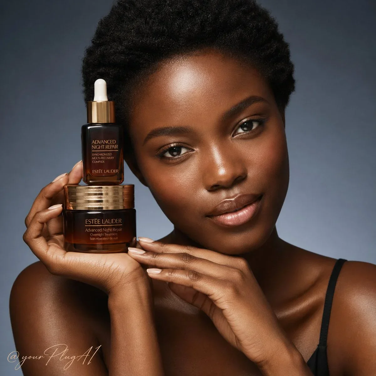 High-End Luxury Skincare Campaign Portrait Featuring [Model_Description] — image prompt preview