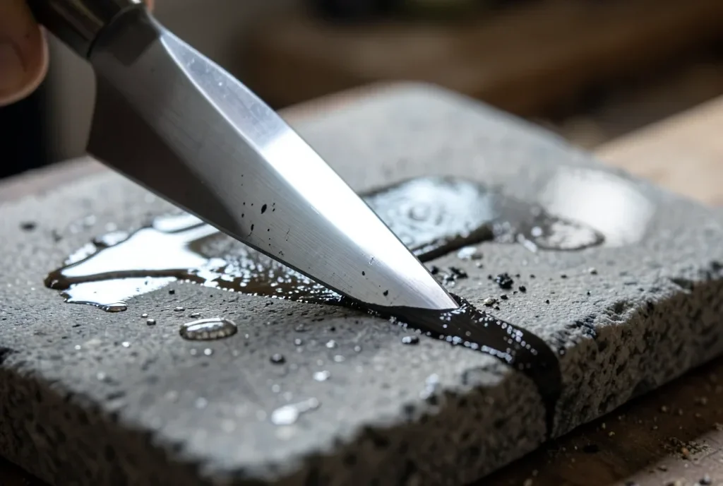 Honing a Chisel on a Water Stone — image prompt preview