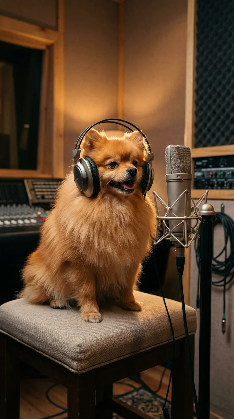 Hyper-Realistic Photo Of A Pomeranian Dog Wearing — image prompt preview