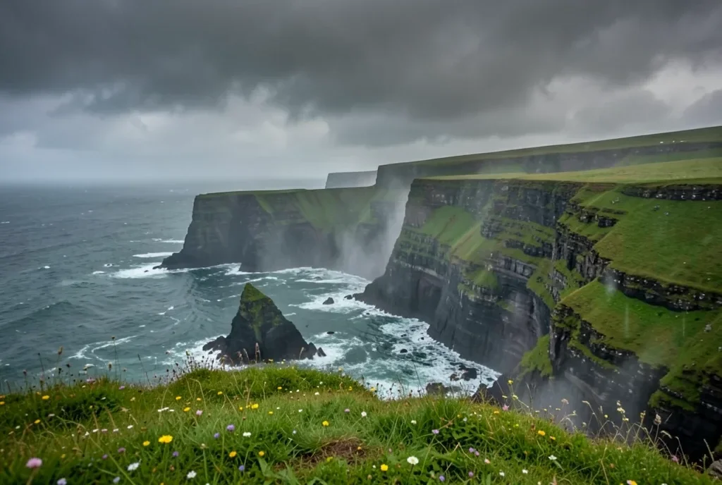 Irish Cliffs with Moody Atlantic Waves — image prompt preview