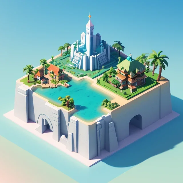 Isometric render — isometric 3D render, blender — 3d Cgi — image prompt preview