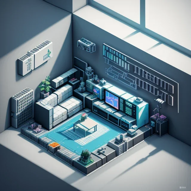 Isometric render — isometric 3D render, blender — image prompt preview