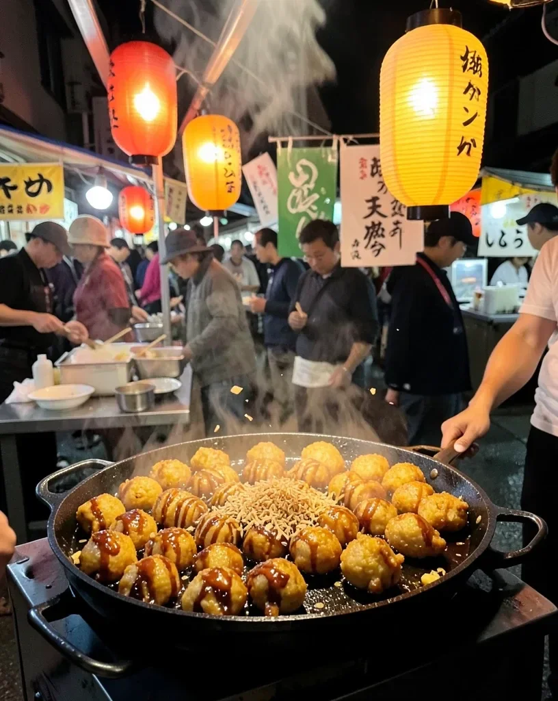 Japanese Street Food Takoyaki Stall — image prompt preview